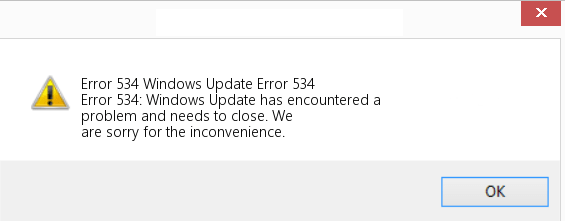 Error Code 534